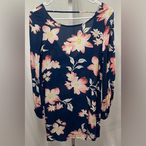 Billabong Heart Strayed Open Back Mini Dress Floral‎ Print size S